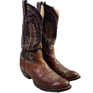 Tony Lama Men's Leather Western Cowboy Riding Boots Black&Brown 6531 Sz. 9D